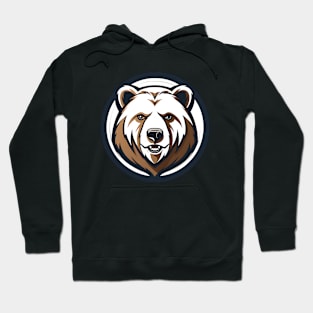 a brown bear in a circle shape Hoodie